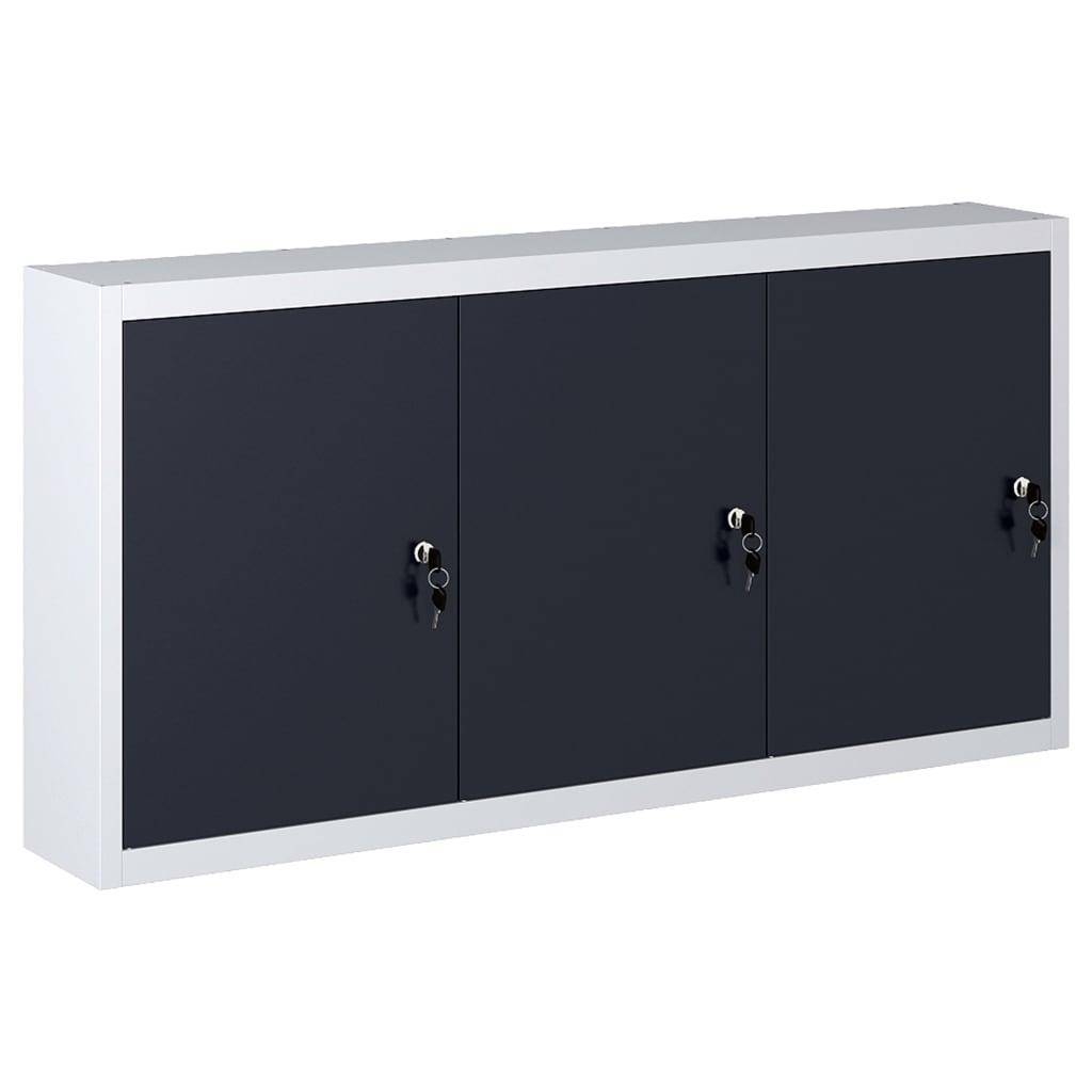 Armoire à outils murale organisateur d'outils rangement d'outils armoire de rangement atelier style industriel 120 cm métal gris et noir - Image 1