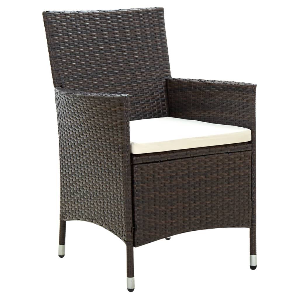 Salon d'extérieur 5 pièces avec coussins résine tressée marron - Imagen 2