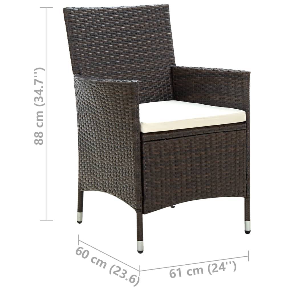 Salon d'extérieur 5 pièces avec coussins résine tressée marron - Imagen 8