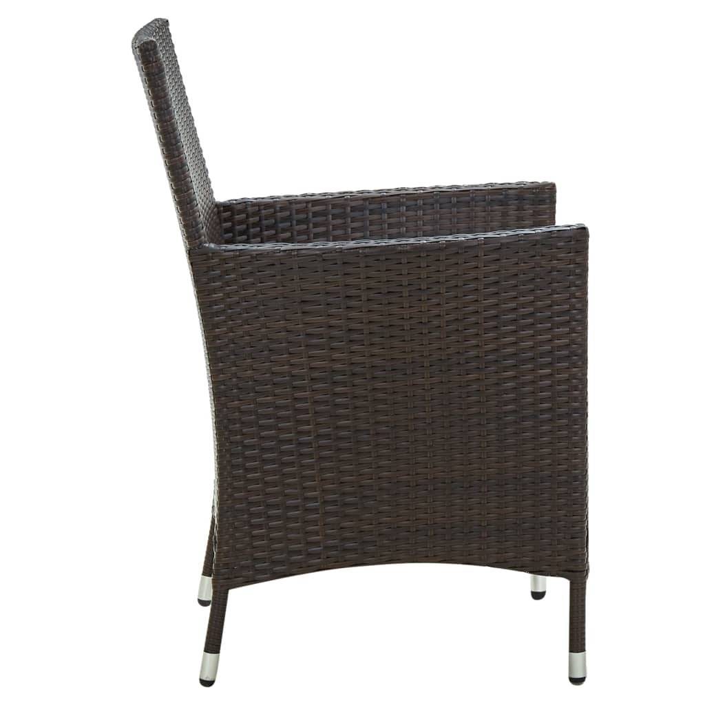 Salon d'extérieur 5 pièces avec coussins résine tressée marron - Imagen 4