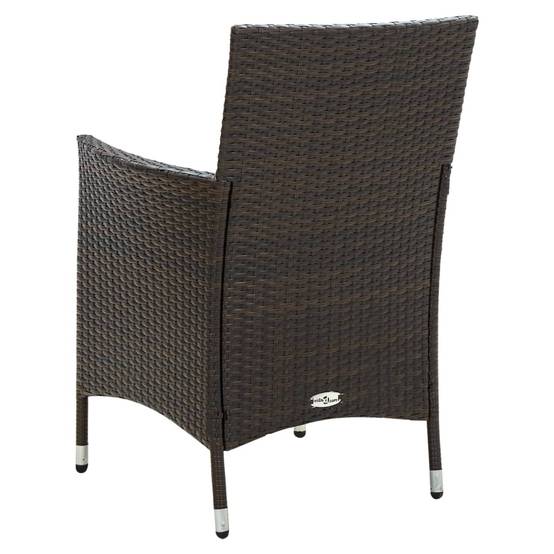 Salon d'extérieur 5 pièces avec coussins résine tressée marron - Imagen 5
