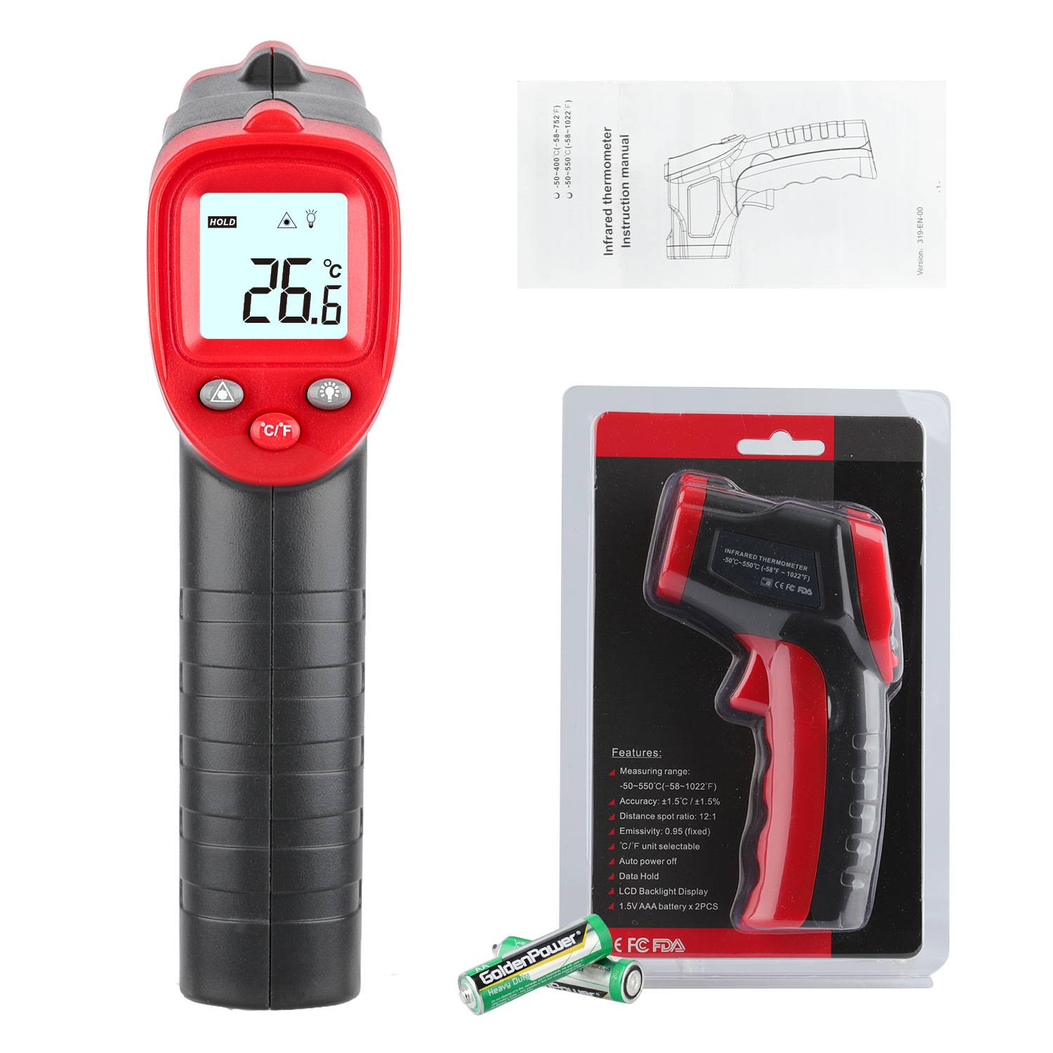 Thermomètres à Infrarouge -50℃ à 550℃ - IntiMeg - Image 2