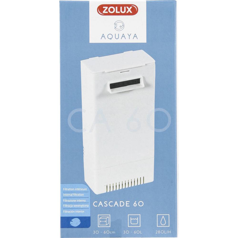 Zolux - Filtration intérieure cascade 60 , 280l/h pour aquarium de 30 à 60l max couleur blanc - Imagen 2