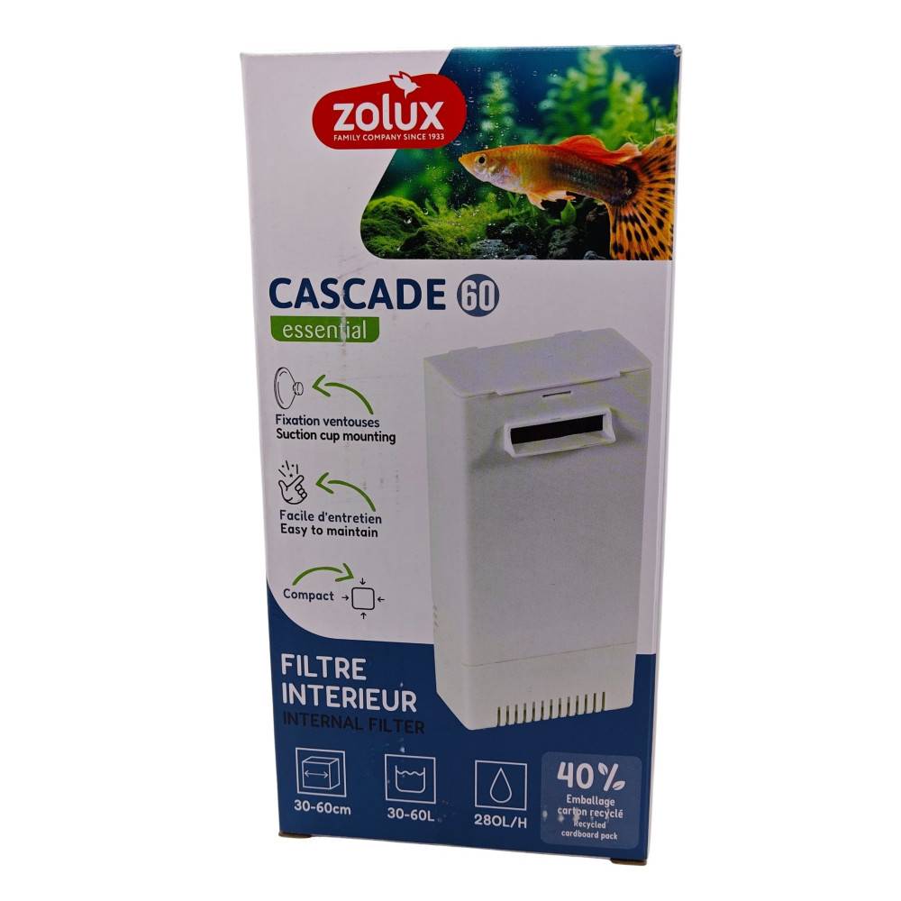 Zolux - Filtration intérieure cascade 60 , 280l/h pour aquarium de 30 à 60l max couleur blanc - Imagen 7