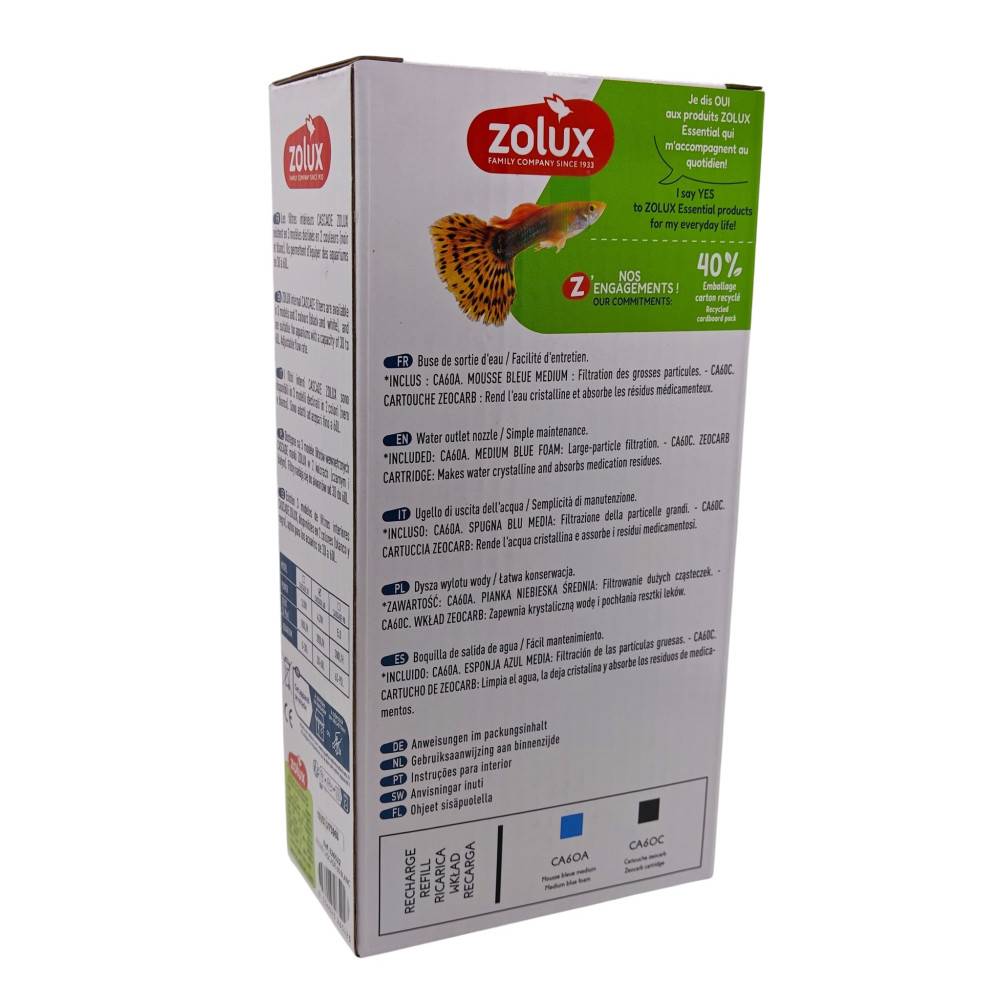 Zolux - Filtration intérieure cascade 60 , 280l/h pour aquarium de 30 à 60l max couleur blanc - Imagen 9