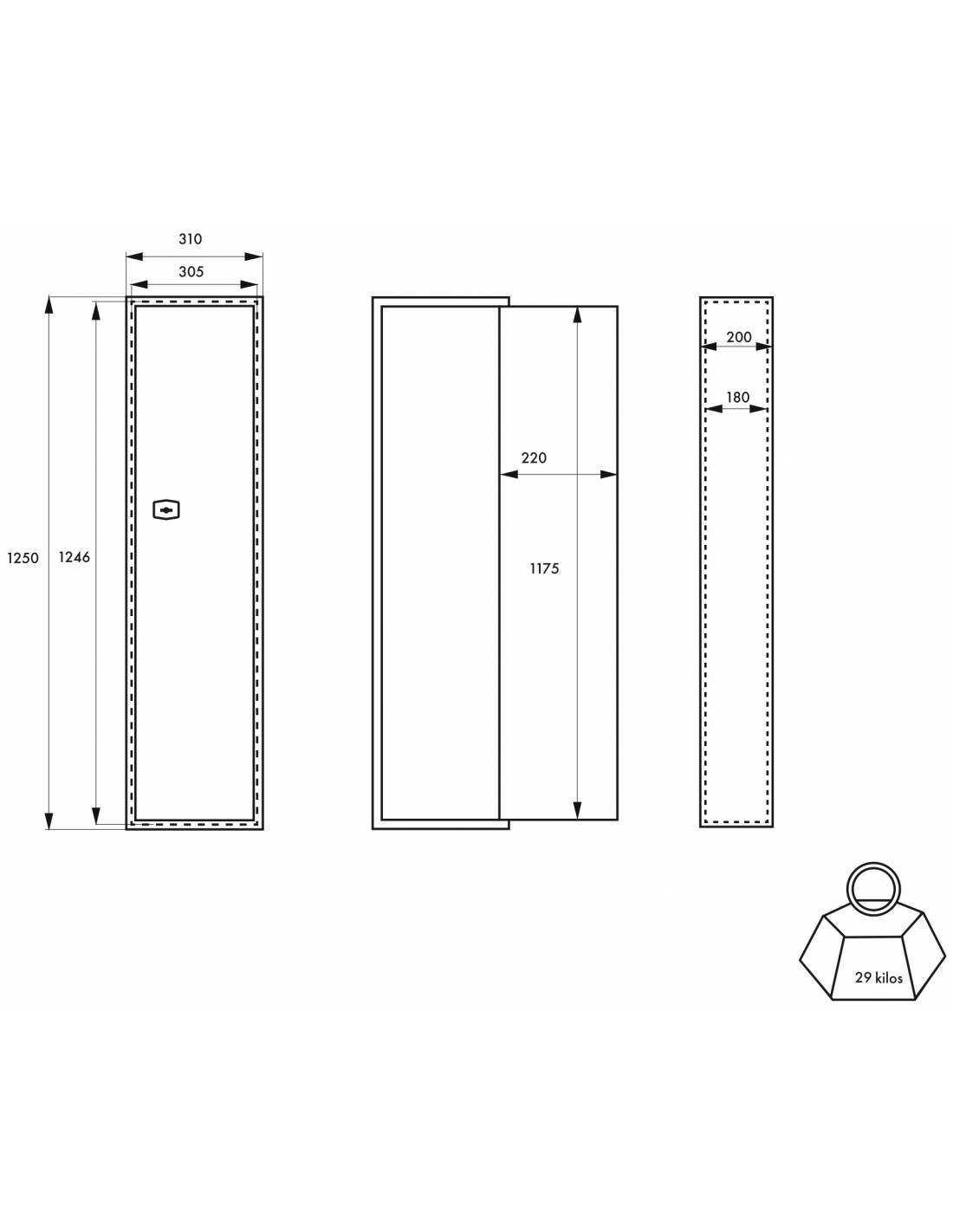 Armoire à fusils BRISSAC fermeture par clé - 13284 - Imagen 3