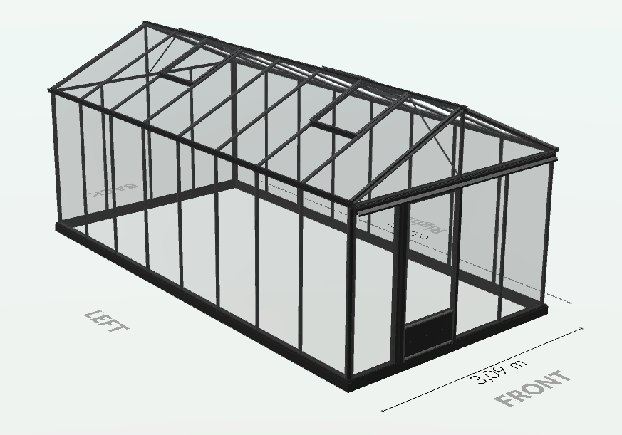 Serre en verre trempé - Euro Maxi - Laquée - 20m² - Noir fonce - L'atelier des serres - Imagen 7