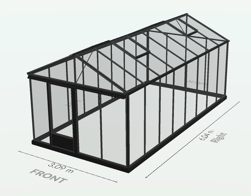 Serre en verre trempé - Euro Maxi - Laquée - 20m² - Noir fonce - L'atelier des serres - Imagen 6