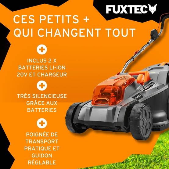 FUXTEC - Tondeuse à gazon sans fil 40 V coupe 43 cm bac 40 L avec 2 batteries 4 Ah FX-E2RM43 - Fuxtec - Image 4