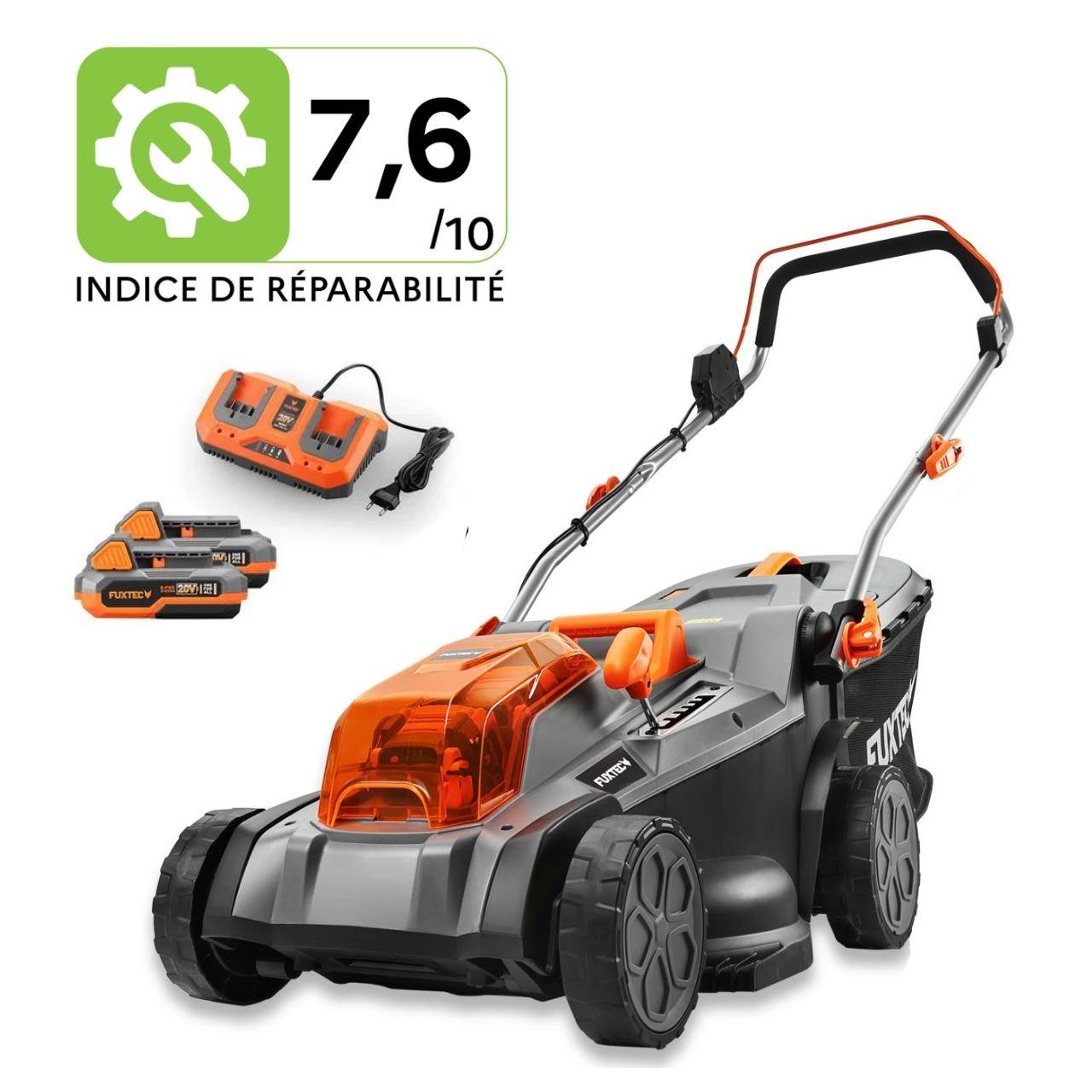 FUXTEC - Tondeuse à gazon sans fil 40 V coupe 43 cm bac 40 L avec 2 batteries 4 Ah FX-E2RM43 - Fuxtec - Image 1