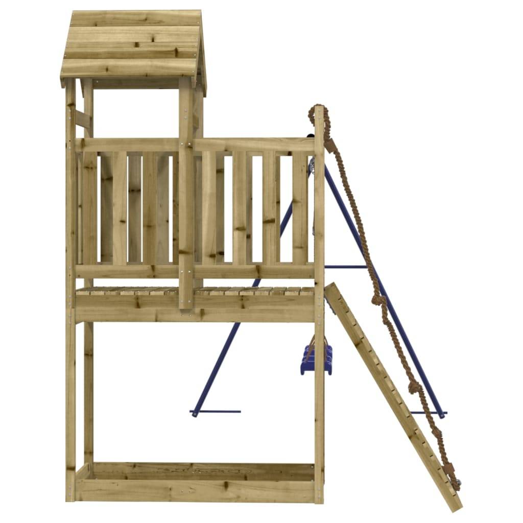 Helloshop26 - Aire de jeux d'extérieur balançoires toboggan portiques robuste jeux jardin 314 x 186 x 214 cm bois de pin imprégné - Imagen 4