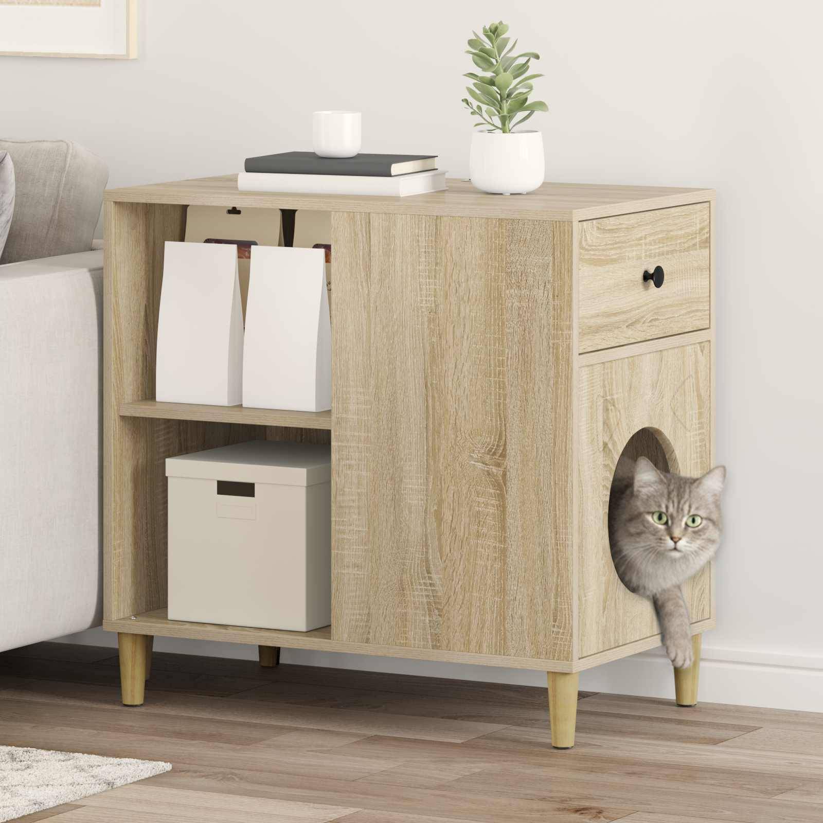 Vidaxl - Maison pour chat Sonoma 72 x 42.5 x 70 cm Bois d'ingénierie vidaXL 8000682 - Image 1