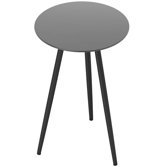 ComfortXL - Petite table basse ronde extérieur acier et verre trempé patio pieds réglables Ø40cm noir - ComfortXL Outdoor Living - Image 2