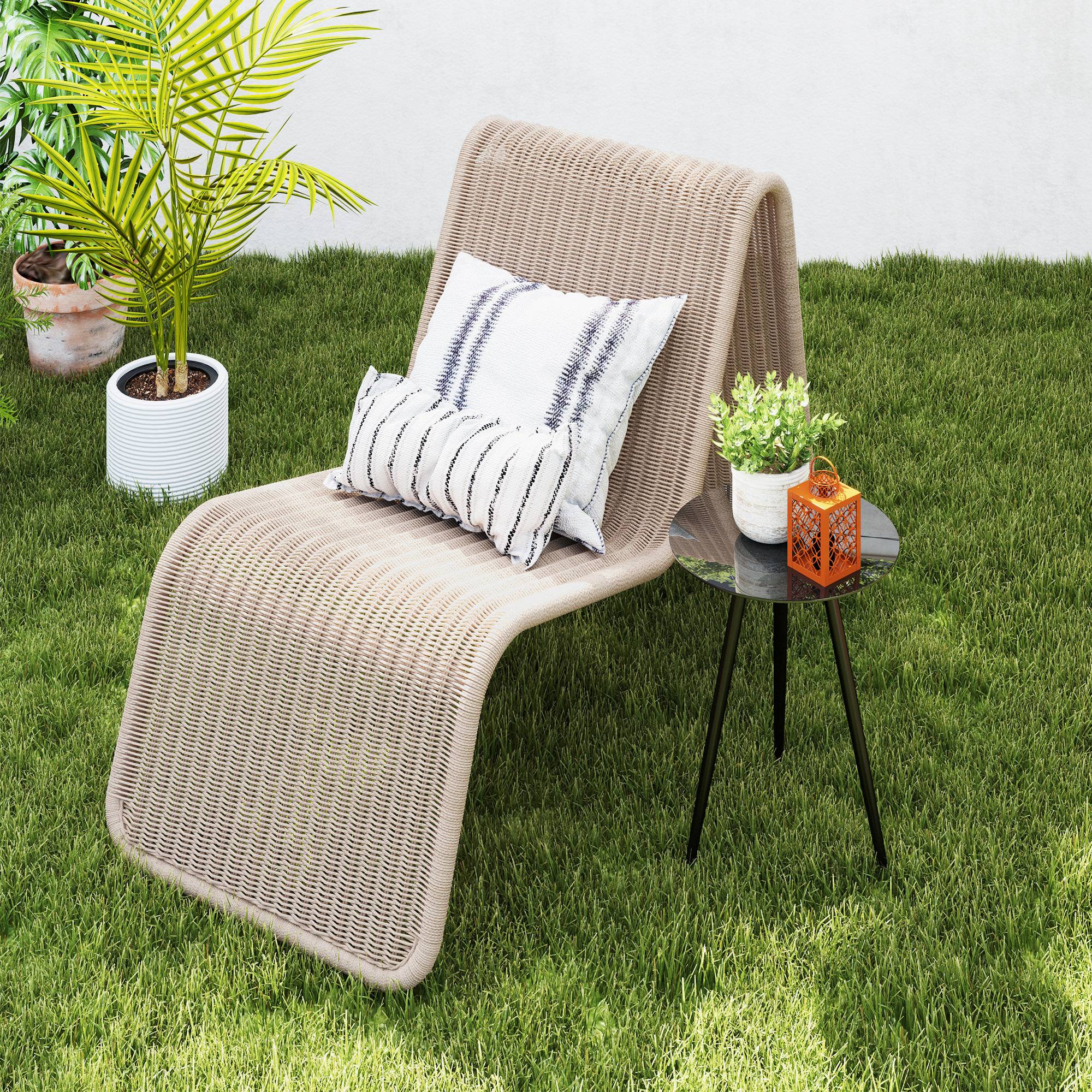 ComfortXL - Petite table basse ronde extérieur acier et verre trempé patio pieds réglables Ø40cm noir - ComfortXL Outdoor Living - Image 4