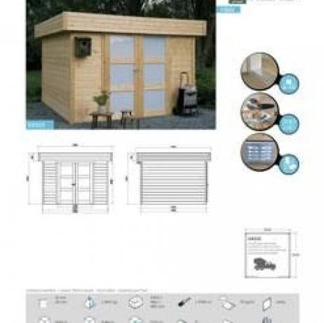 Abri de jardin ODENSE en bois 8,64 m², Plancher Oui - Imagen 5