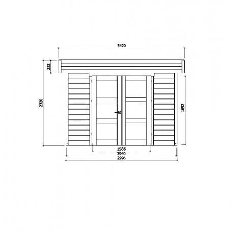 Abri de jardin ODENSE en bois 8,64 m², Plancher Oui - Imagen 2