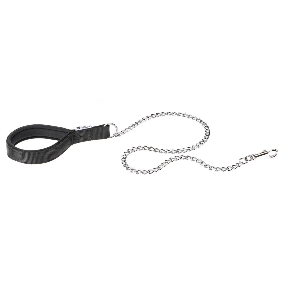 Ferplast - Laisse pour chien Ferplast DAYTONA, Laisse courte pour chiens de taille moyenne/grande, chaîne métallique anti-morsure, poignée confortable en nylon, - Imagen 1