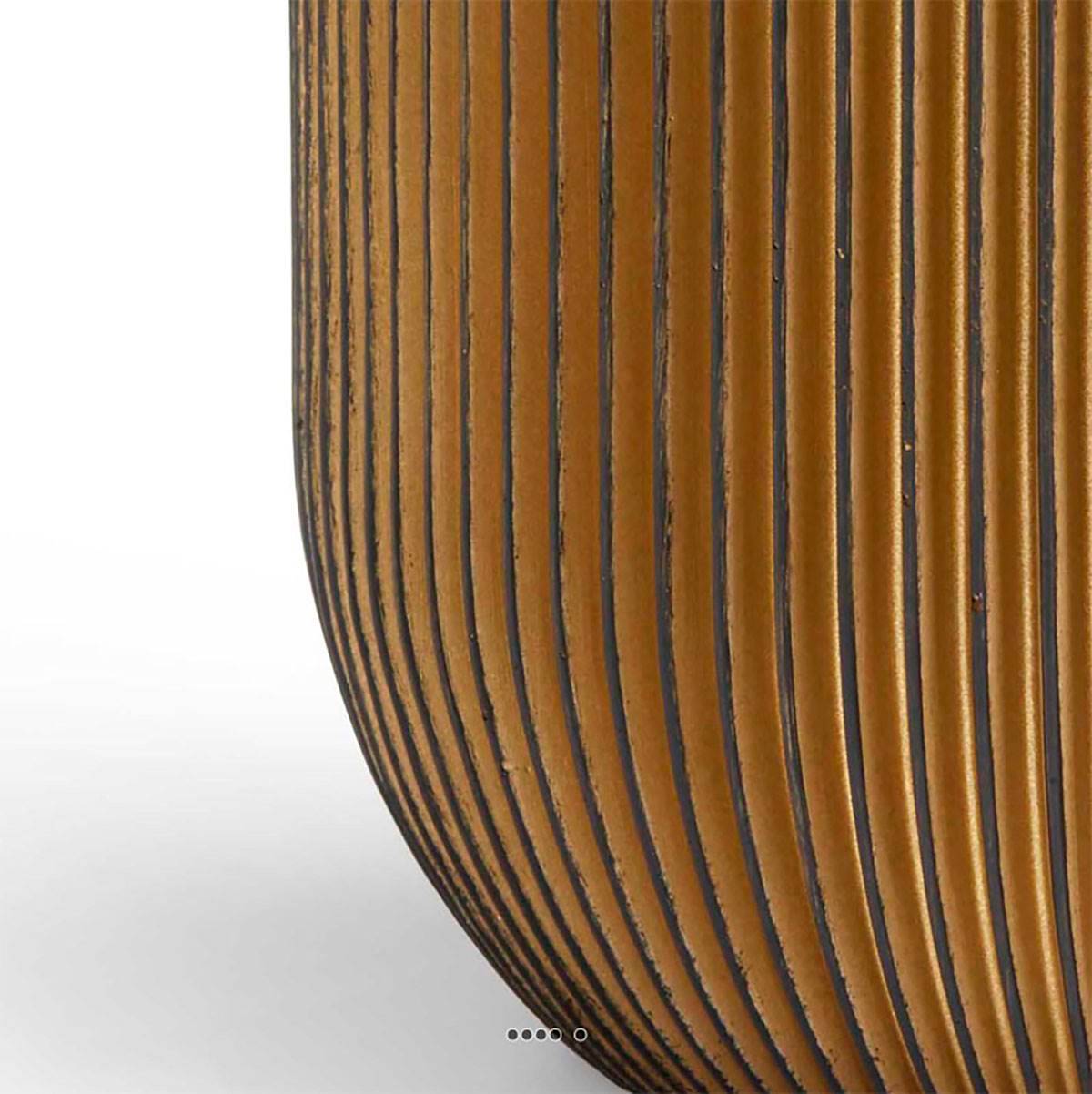 Artificielles - Superbe pot Groove eggpot doré fibres synthétiques H 41 x D 42 cm - dimhaut: H 41 cm - couleur: Doré - Imagen 3