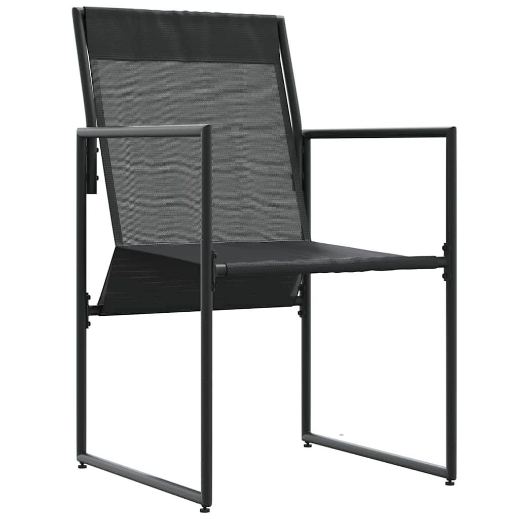 Chaise avec coussin Textilène Noir et Anthracite 59 x 50,5 x 81,5 cm - PANGIVO - Image 2