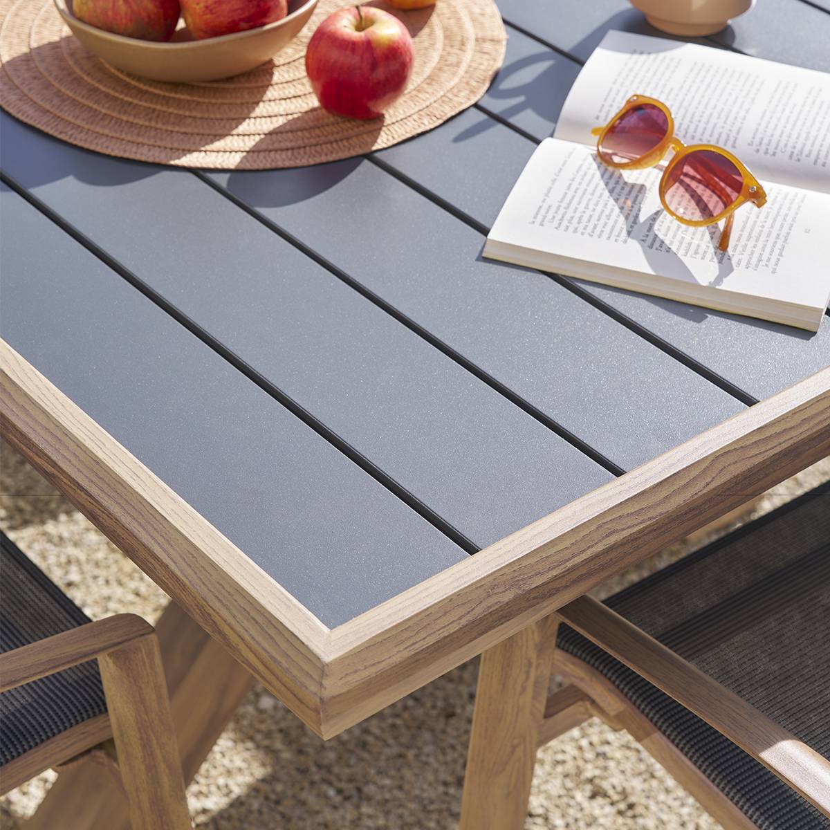 Hesperide - Table de jardin extensible "Axiome" graphite & honey 12 places en aluminium - Hespéride - Image 6