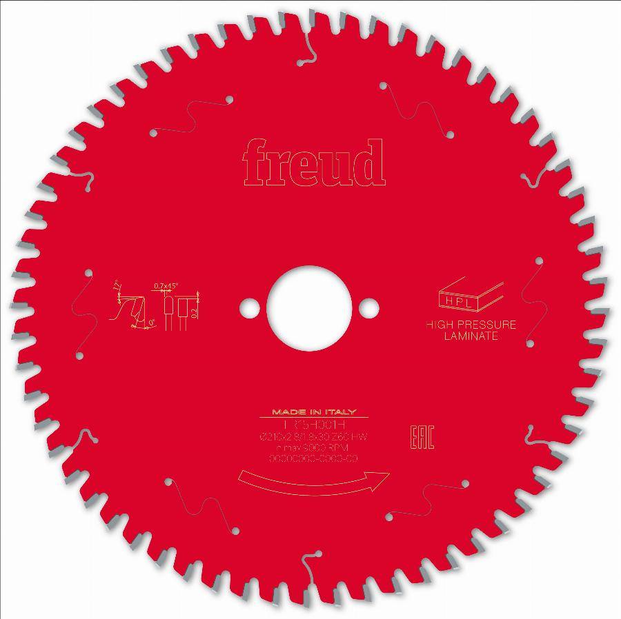 Lame pour scie circulaire portative FREUD - Ø210 2,8/1,8 AL30 Z60 TP 0° - F03FS09869 -FR15H001H - Imagen 1