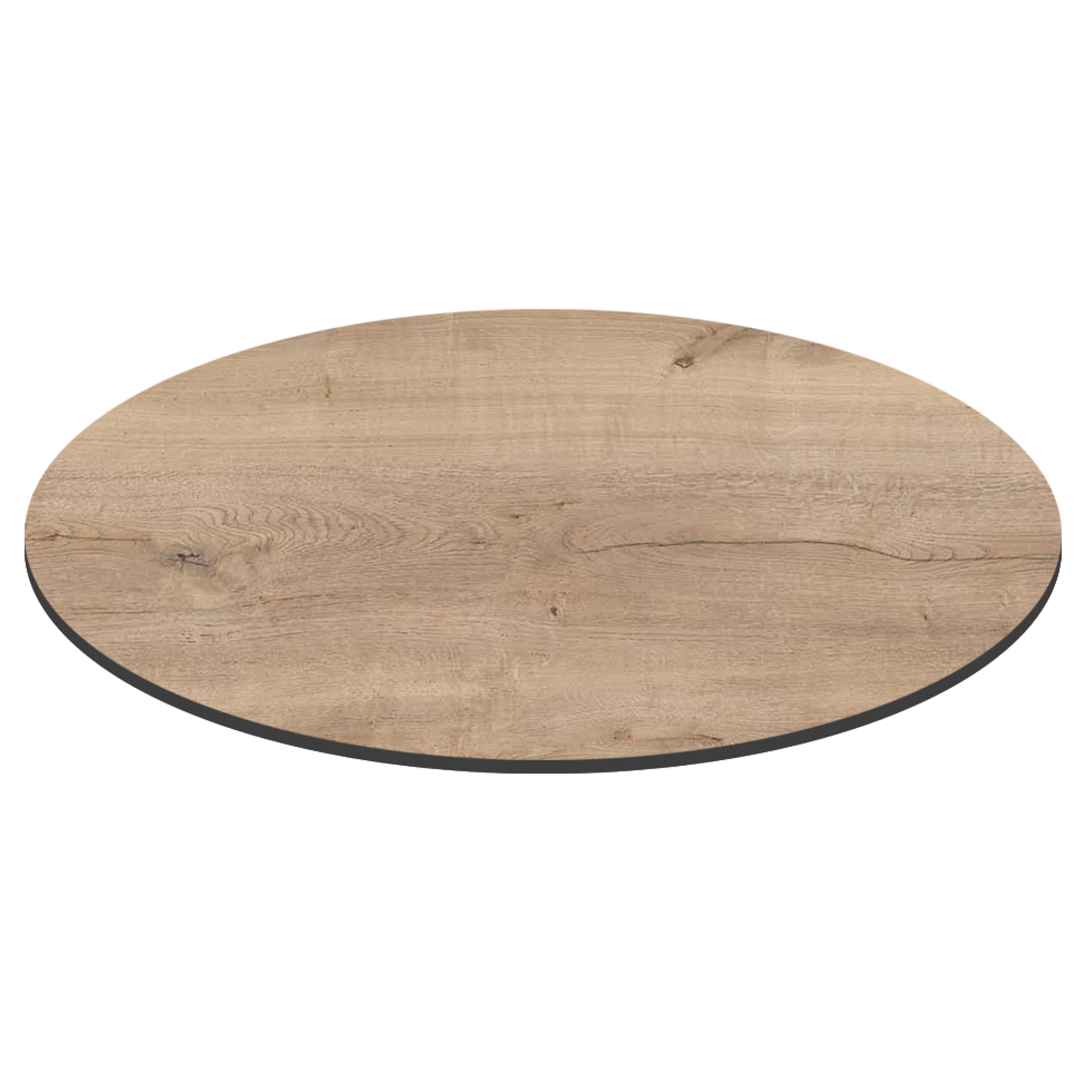 Oviala - Table de jardin ronde 60 cm inclinable aluminium et HPL chêne natuel Opera - Oviala - Image 4