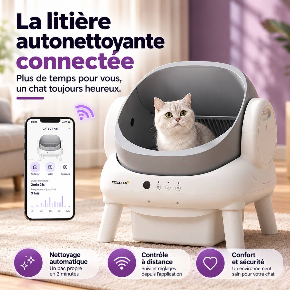 Eziclean - Litière autonettoyante connectée - maison de toilette pour chat eziclean® CATBOT K2i - Image 9