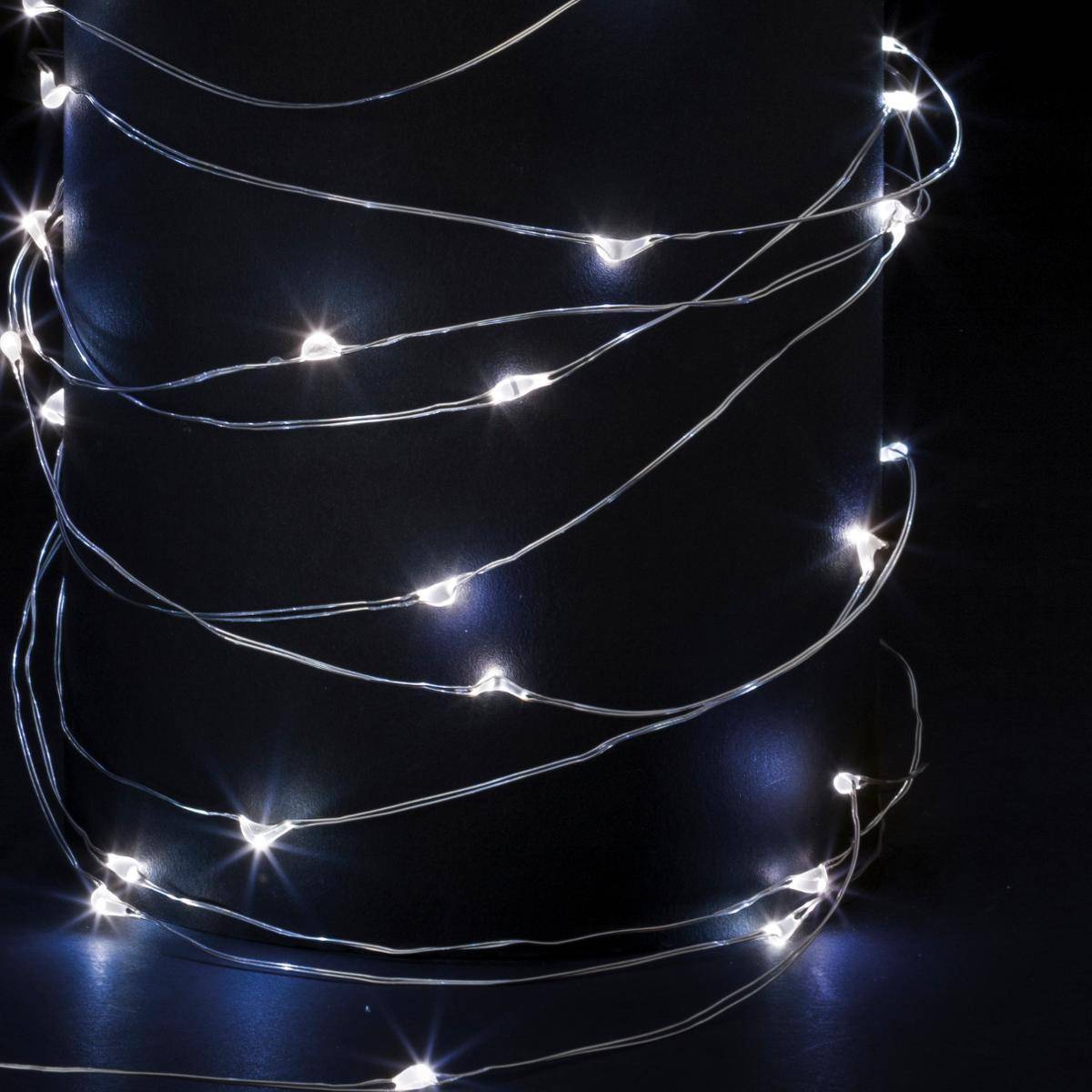 Fééric Lights & Christmas - Guirlande lumineuse intérieur 10m blanc froid 100 LED à piles FEERIC LIGHTS & CHRISTMAS - Imagen 2