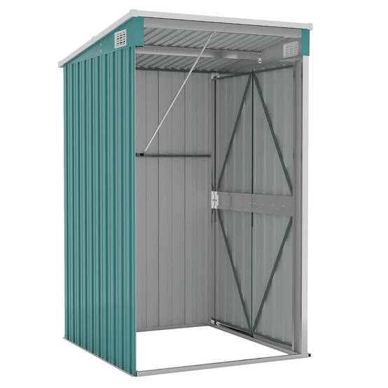 Abri de jardin 1.18m² - Cabane de jardin - Remise de jardin murale Vert 118x100x178 cm Acier galvanisé MP671 MAISON CHIC - Image 5