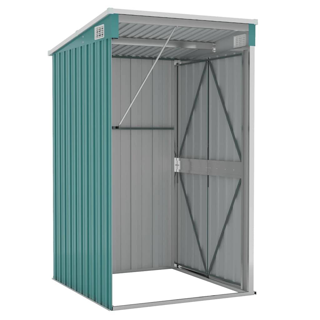Abri de jardin 1.18m² - Cabane de jardin - Remise de jardin murale Vert 118x100x178 cm Acier galvanisé MP671 MAISON CHIC - Image 5