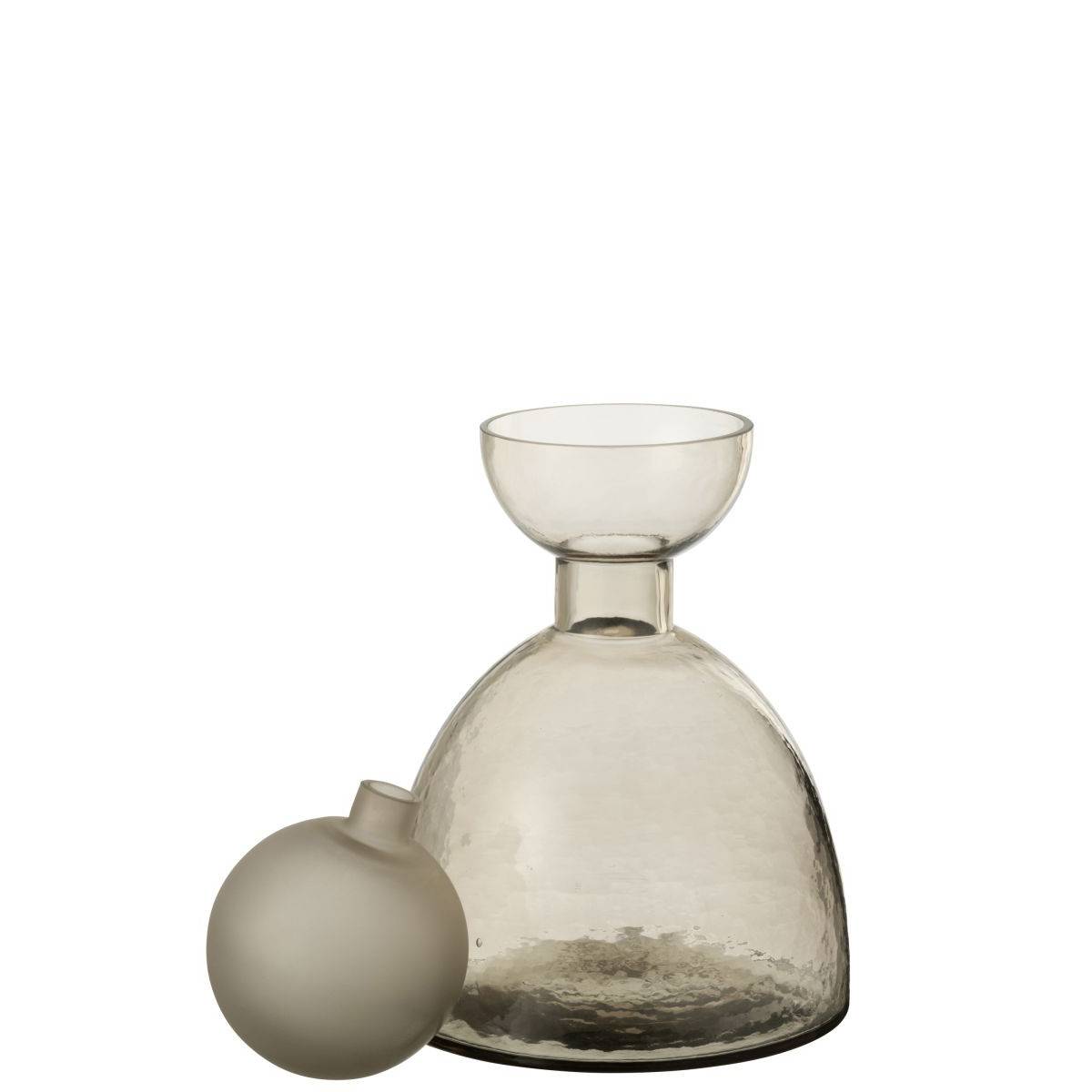Vase Bouteille Bouchon en Verre "Yoko" 29cm Grège - Image 2