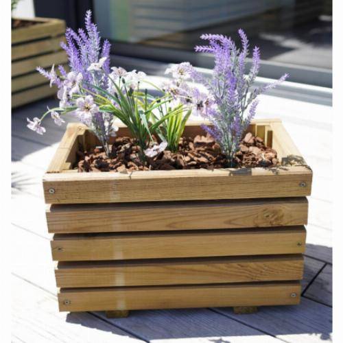 Jardipolys - Bac à fleurs KÜB rectangle en pin - 17 L - 40 x 25 x 26,5 cm Jardipolys - Imagen 5