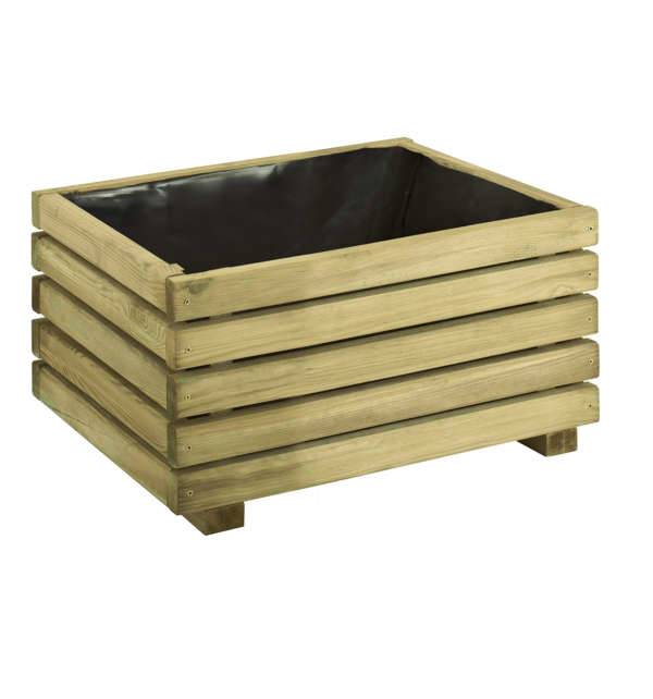 Jardipolys - Bac à fleurs KÜB rectangle en pin - 17 L - 40 x 25 x 26,5 cm Jardipolys - Imagen 1