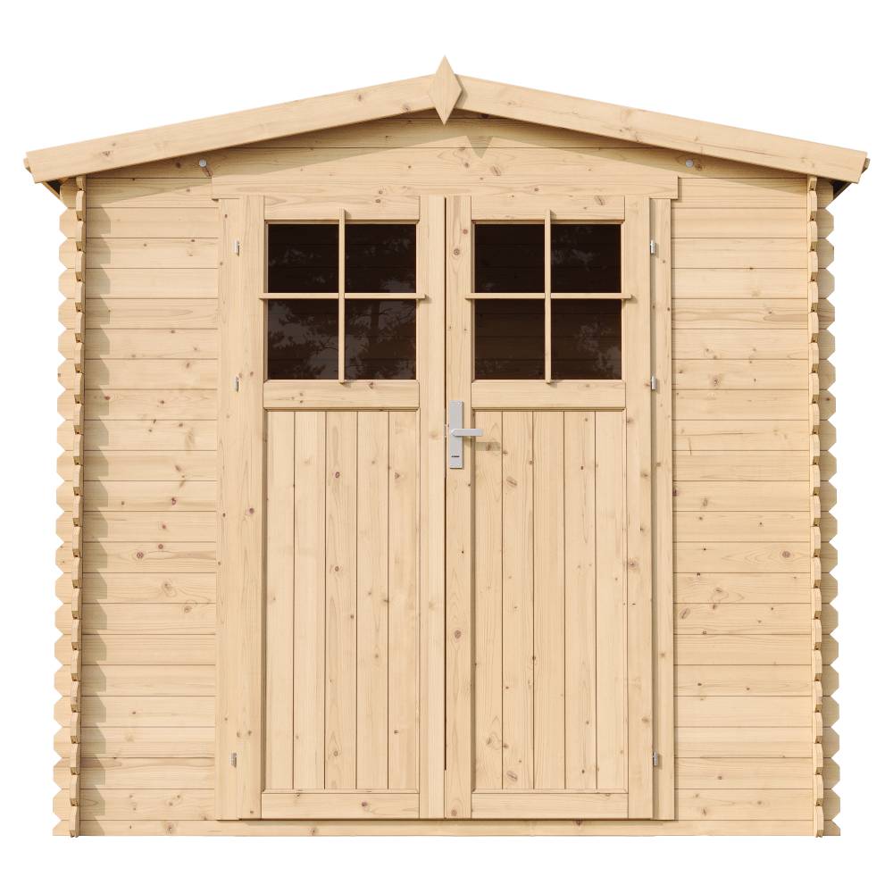 Timbela - Abri de jardin en bois I236xL226xH218 cm/ 4,33 m² avec sol traité et porte verrouillable de haute qualité - 19 mm d’épaisseur - Timbela M369F+M369G - Imagen 3
