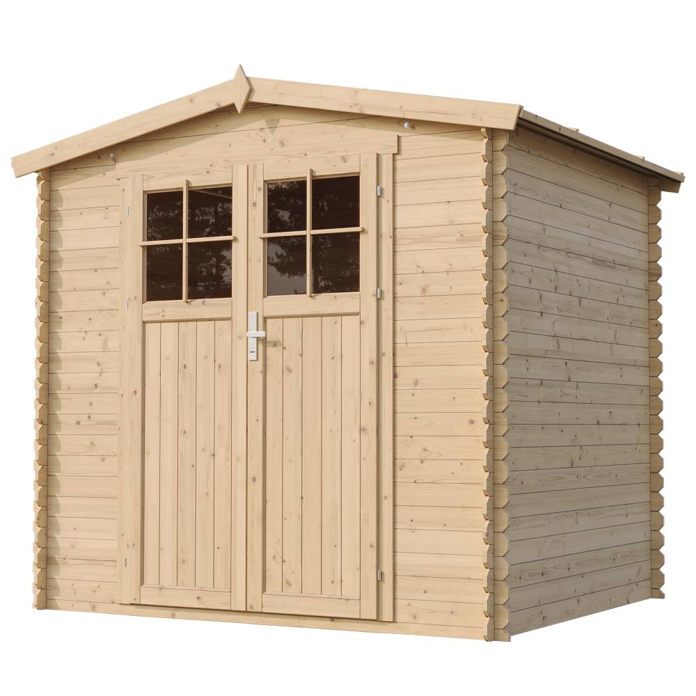 Timbela - Abri de jardin en bois I236xL226xH218 cm/ 4,33 m² avec sol traité et porte verrouillable de haute qualité - 19 mm d’épaisseur - Timbela M369F+M369G - Imagen 4