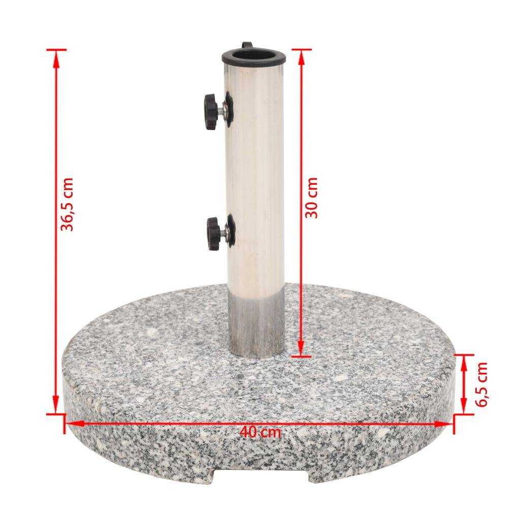 Helloshop26 - Pied base socle de parasol granite tube en acier inoxydable rond 22 kg - Imagen 9