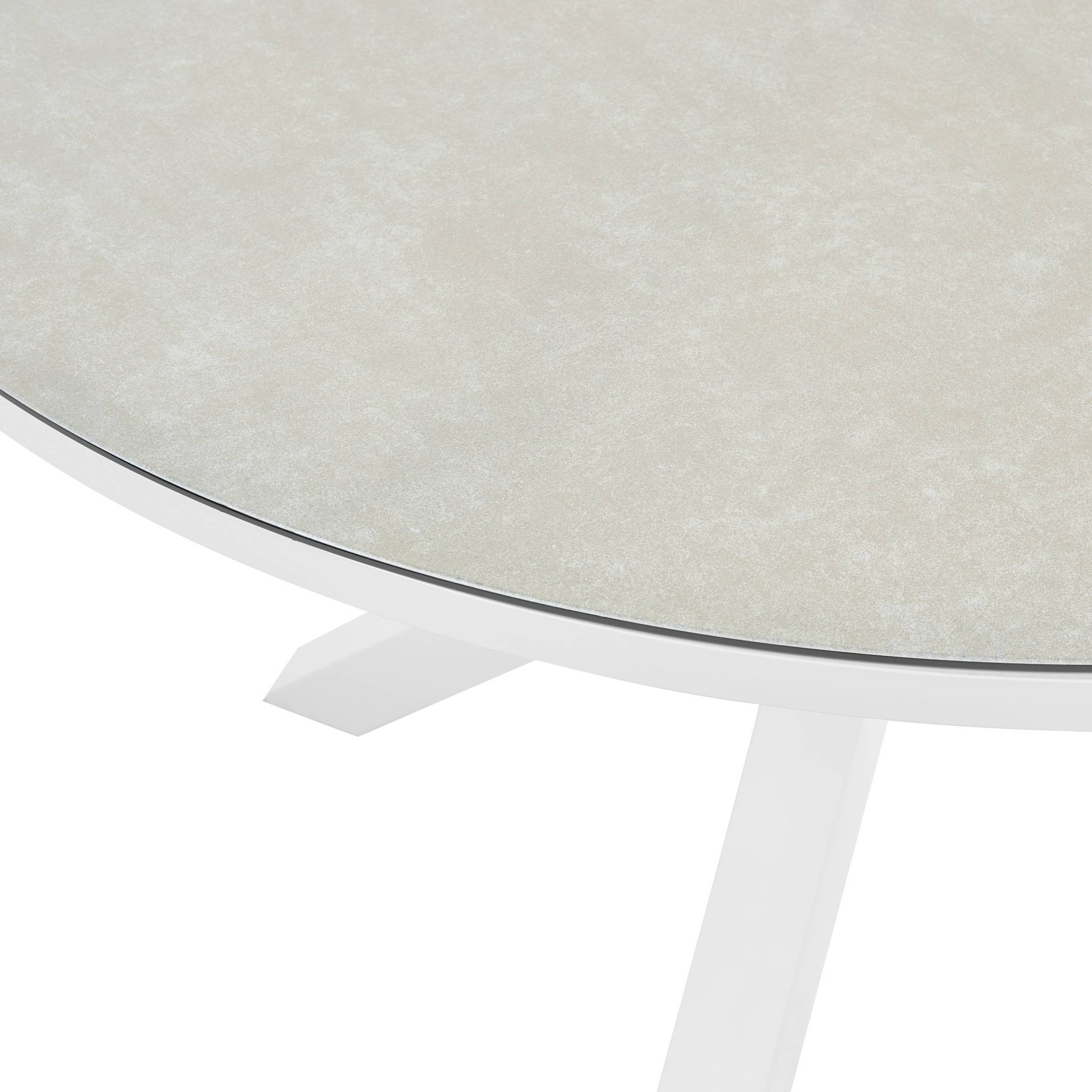 Table ronde, 4 Personnes Verre en céramique Taupe MALETTO - Beliani - Image 4