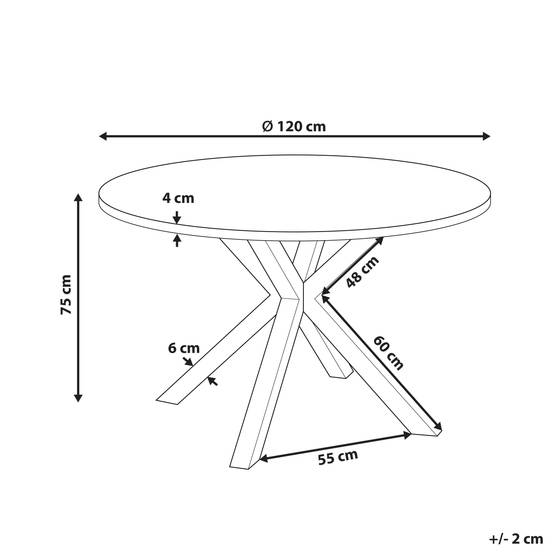 Table ronde, 4 Personnes Verre en céramique Taupe MALETTO - Beliani - Image 2