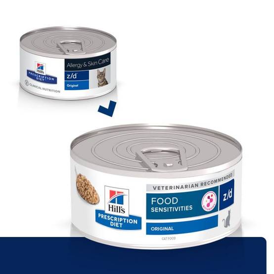 PATEE CHAT ADULT PRESCRIPTION DIETS Z/D FOOD SENSITIVITIES (boite) - HILL'S 24*156 g - Image 1