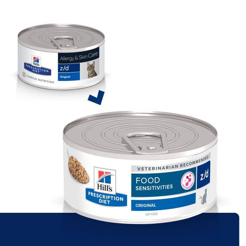 PATEE CHAT ADULT PRESCRIPTION DIETS Z/D FOOD SENSITIVITIES (boite) - HILL'S 24*156 g - Image 1