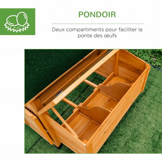 Poulailler avec pondoir bois jaune - PANGIVO - Image 8