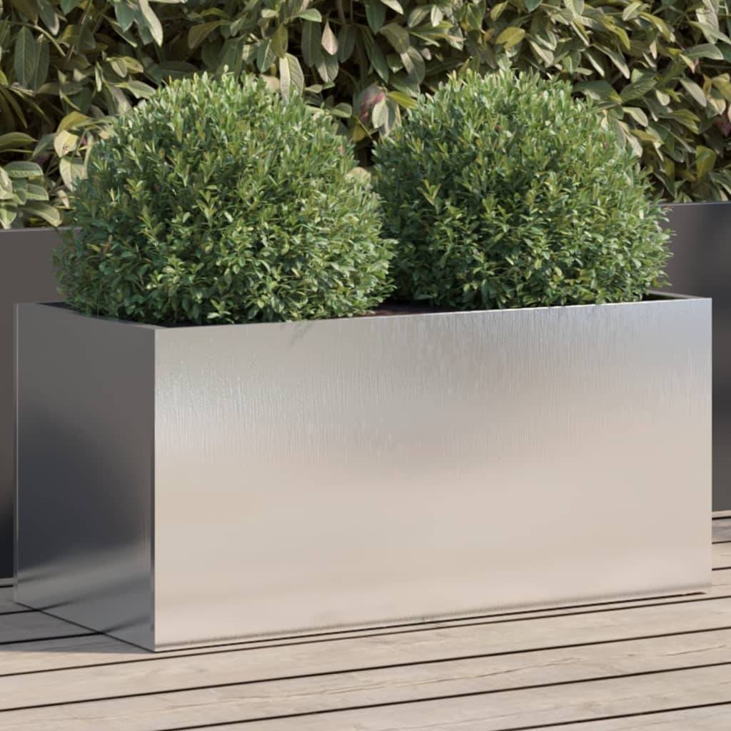 Maison Chic - Jardinière, Bac à fleurs, Pot de fleurs argenté 62x30x29 cm acier inoxydable - Imagen 2