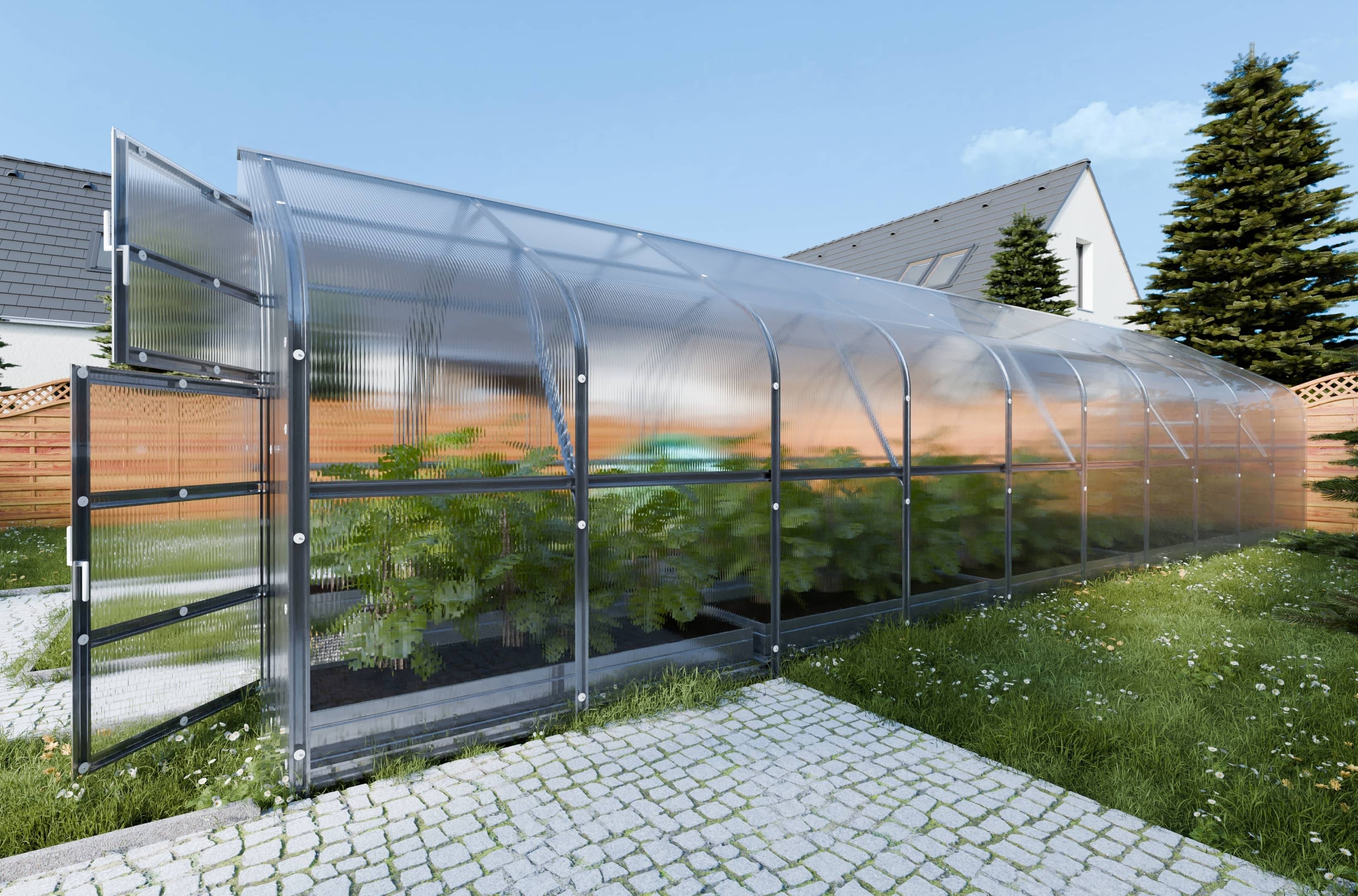 KLASIKA GREENHOUSES - Serre KLASIKA*DROP 25m2, 2,5m x 10m, 4 mm avec revêtement en polycarbonate - Image 3