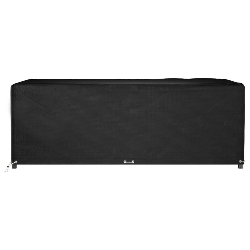 Housse Salon de Jardin Rectangulaire PE Étanche Protection UV pour Grande Table et Chaises de Jardin Noir 230x165x80cm – ComfortXL Outdoor Living - Image 3