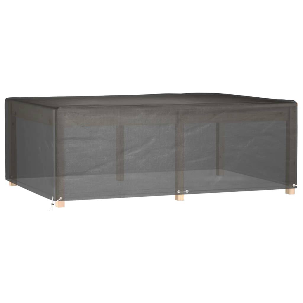 Housse Salon de Jardin Rectangulaire PE Étanche Protection UV pour Grande Table et Chaises de Jardin Noir 230x165x80cm – ComfortXL Outdoor Living - Image 2