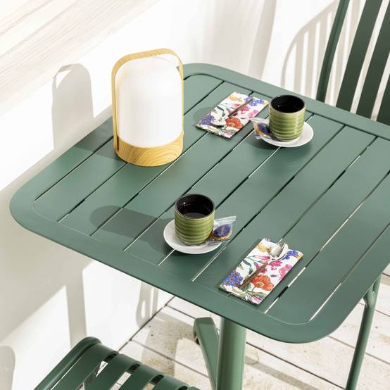 Oviala - Table inclinable de terrasse 70 x 70 cm vert foncé Almada - Oviala - Image 3