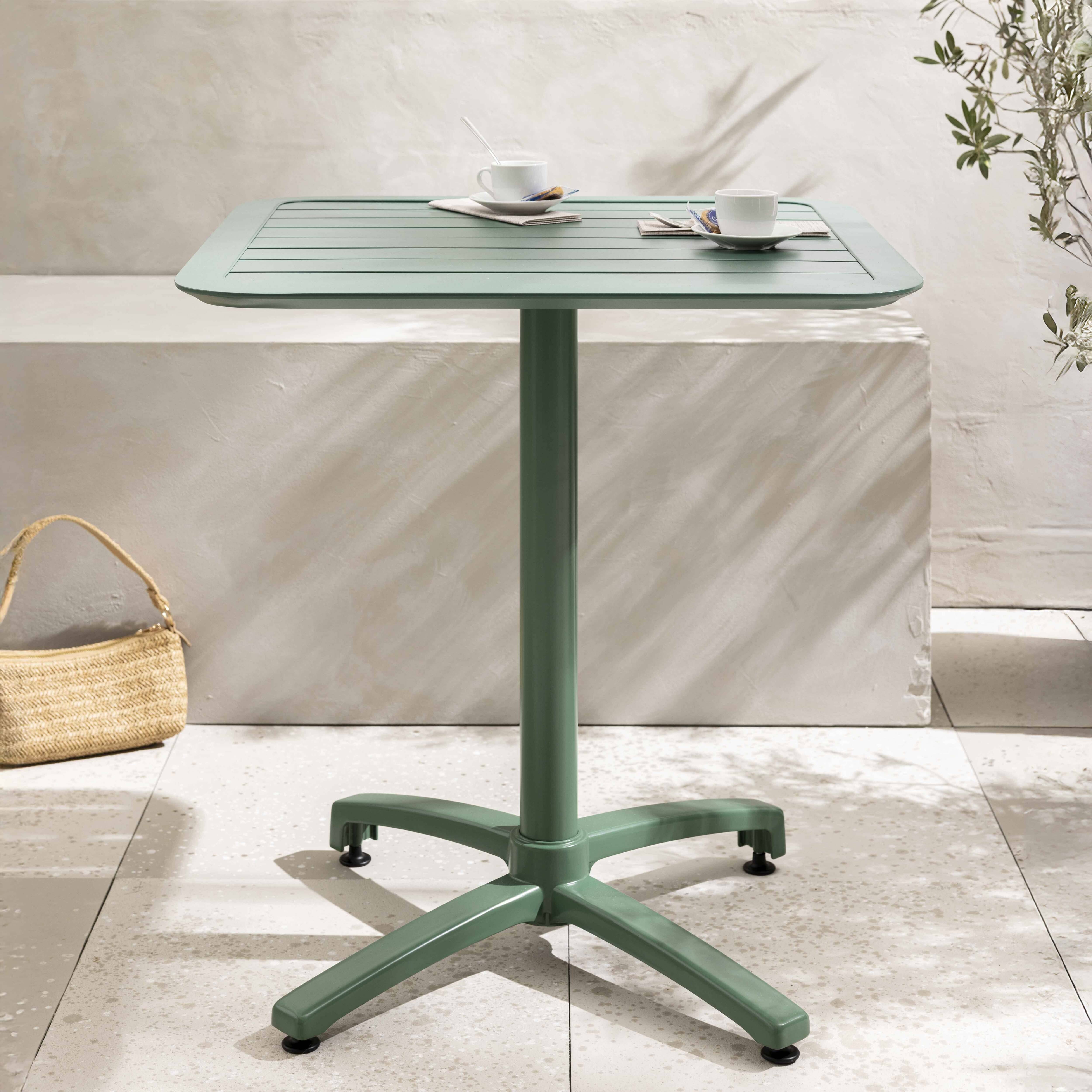 Oviala - Table inclinable de terrasse 70 x 70 cm vert foncé Almada - Oviala - Image 2