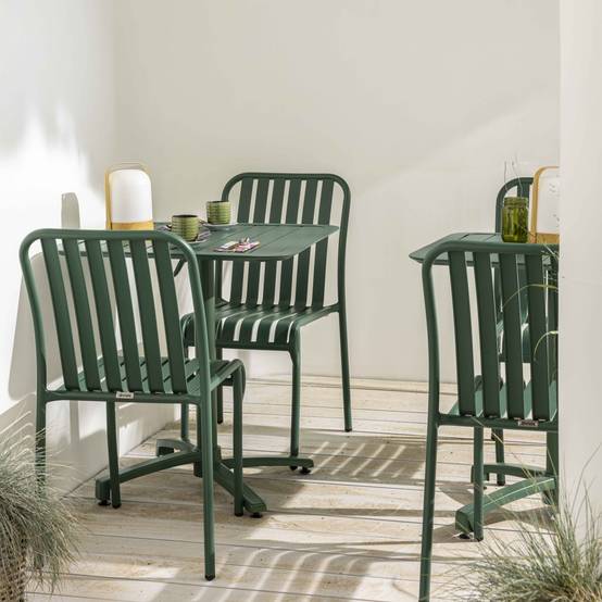 Oviala - Table inclinable de terrasse 70 x 70 cm vert foncé Almada - Oviala - Image 4