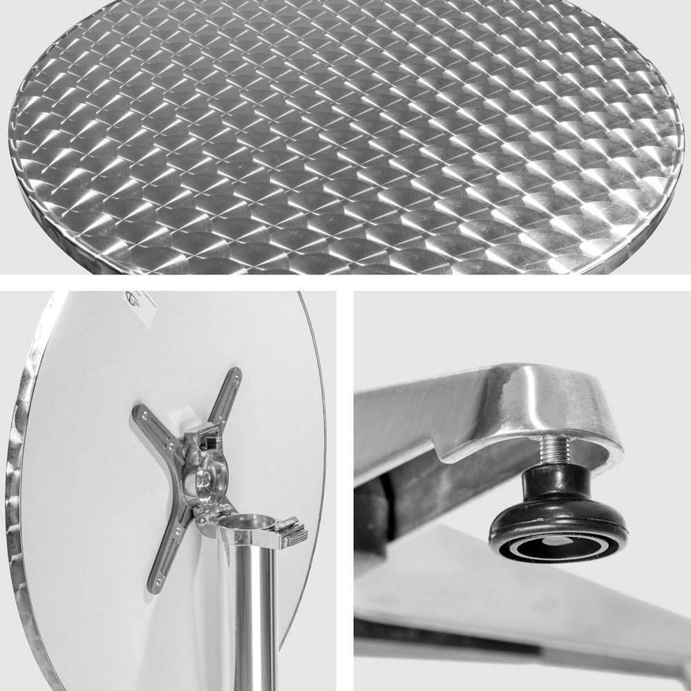 Helloshop26 - Mange debout aluminium diamètre table 60 cm diamètre pied 6,5 cm pliable hauteur réglable 74/114 cm gris - Imagen 4