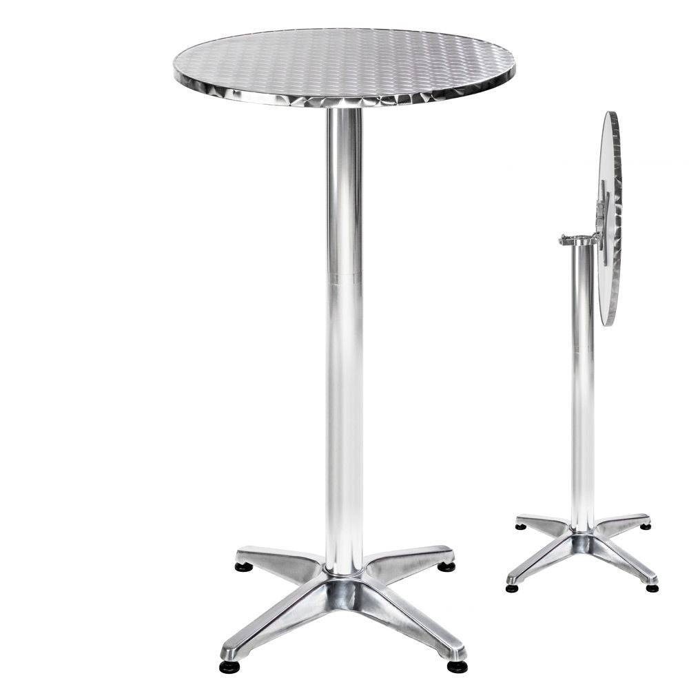 Helloshop26 - Mange debout aluminium diamètre table 60 cm diamètre pied 6,5 cm pliable hauteur réglable 74/114 cm gris - Imagen 3